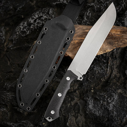 7.8 Inch Machete Fixed Blade Knife, DC53 Steel, Carbon Fiber Handle