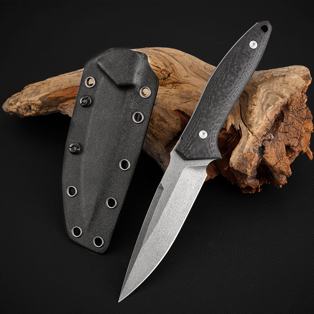 SLD-Magic Steel Fixed Blade Knife 4.6" Carbon Fiber
