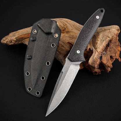 SLD-Magic Steel Fixed Blade Knife 4.6" Carbon Fiber