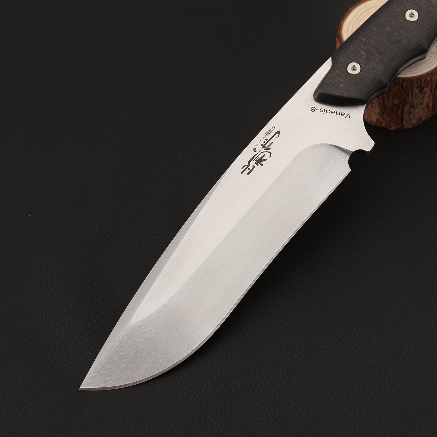 6.7 Inch Vanadis-8 Steel Fixed Blade Knife Carbon Fiber