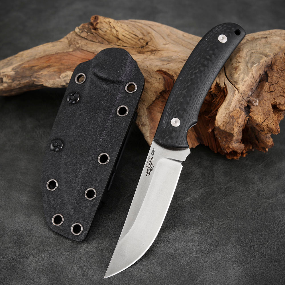 M390 Steel Fixed Blade Knife 3.7" Carbon Fiber