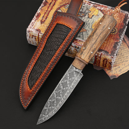 Custom Hunter Mosaic Damascus Mammoth Tusks