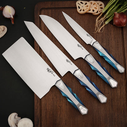 Custom 7" Vanax Steel Kitchen Cleaver Knife Titanium