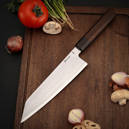 ZDP-189 Steel Japanese Nakiri/Kiritsuke Knife 8" Walnut