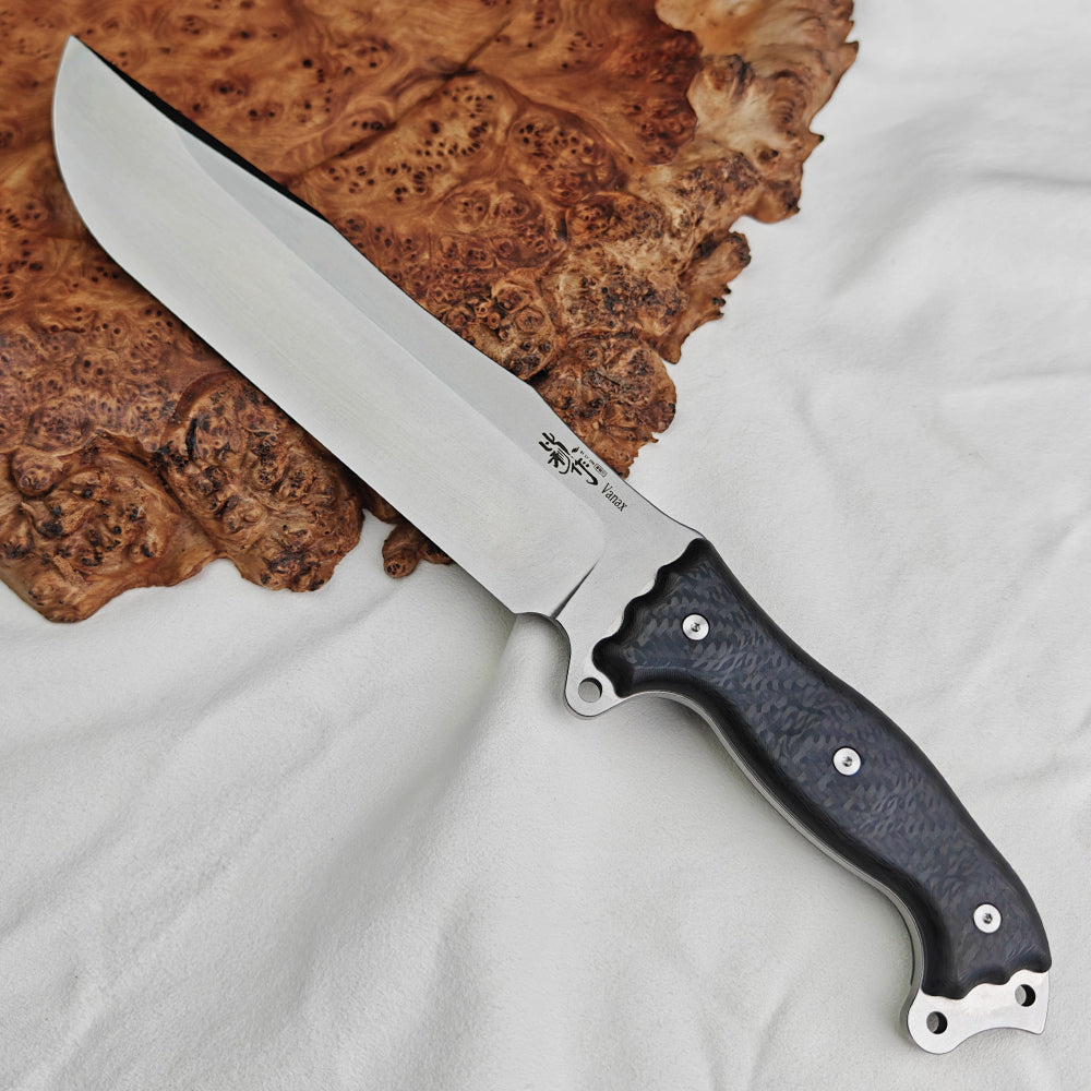 8 Inch Machete Fixed Blade Knife Carbon Fiber