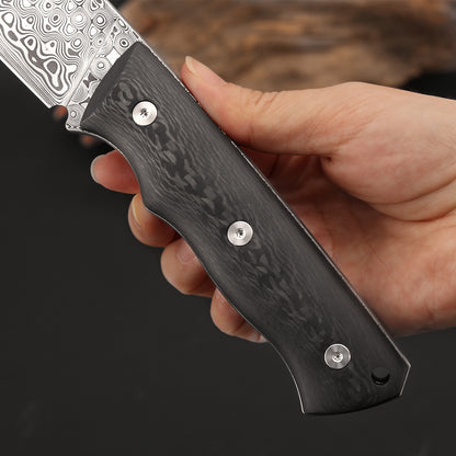 Custom Hunter in Damasteel with Carbon Fiber