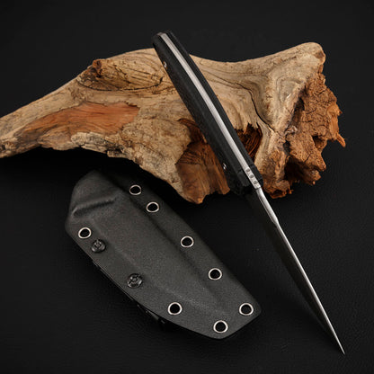 SLD-Magic Steel Fixed Blade Knife 4.6" Carbon Fiber