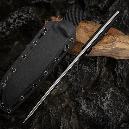 7.8 Inch Machete Fixed Blade Knife, DC53 Steel, Carbon Fiber Handle