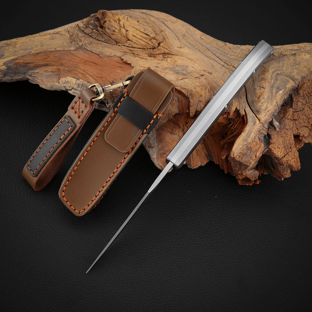 Custom Titanium Slip Joint Pocket Knife, Vanax Steel