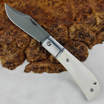 Slip Joint Pocketknife with Ox Bone, Wootz Blade