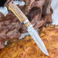 Custom Boot Knife in Damasteel with Mammoth Tusks