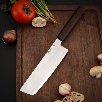 ZDP-189 Steel Japanese Nakiri/Kiritsuke Knife 8" Walnut