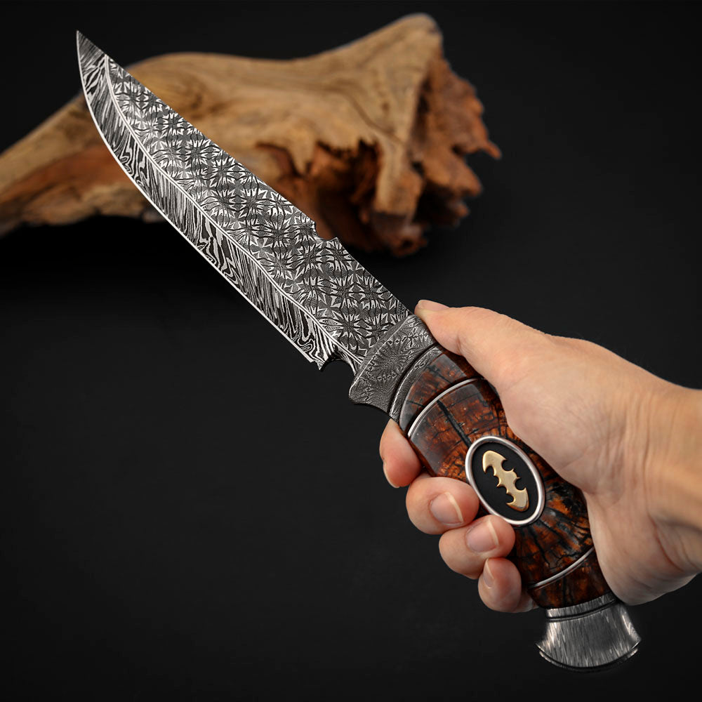 Hand-forged and Welded Damascus Steel Hunting Knife