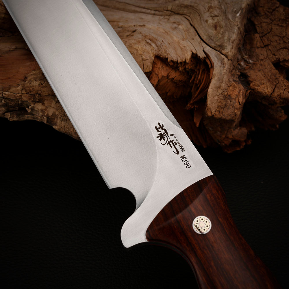 Large Bushcraft Knife M390 Steel 6 Inch Ironwood