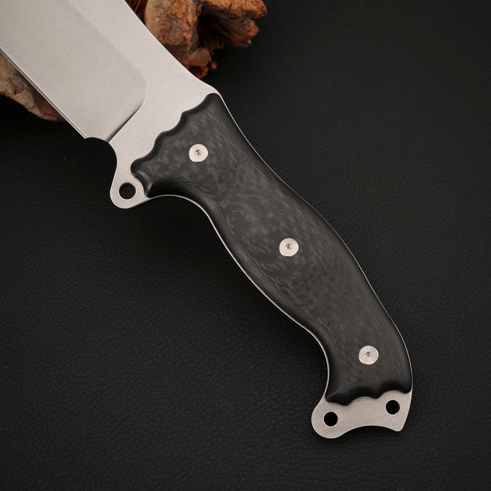 8 Inch Machete Fixed Blade Knife Vanax Steel Carbon Fiber