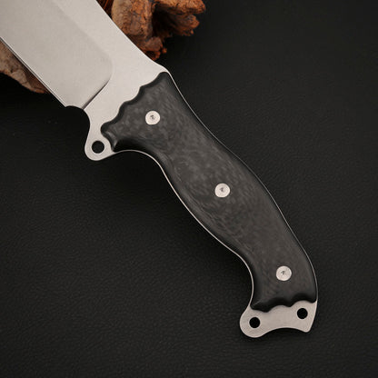 8 Inch Machete Fixed Blade Knife Vanax Steel Carbon Fiber