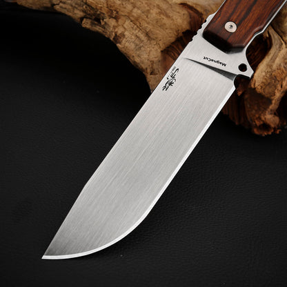 5.2 Inch MagnaCut Steel Fixed Blade Knife with Ironwood Scales