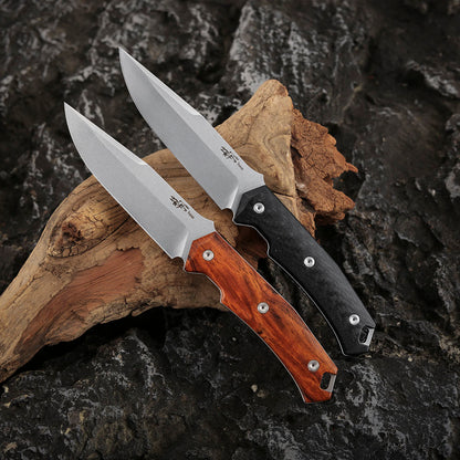 4 Inch Fixed Blade Knife, Vanax Steel, Leather Sheath