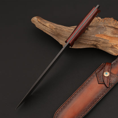 7.5" Damascus Steel Machete with Ironwood