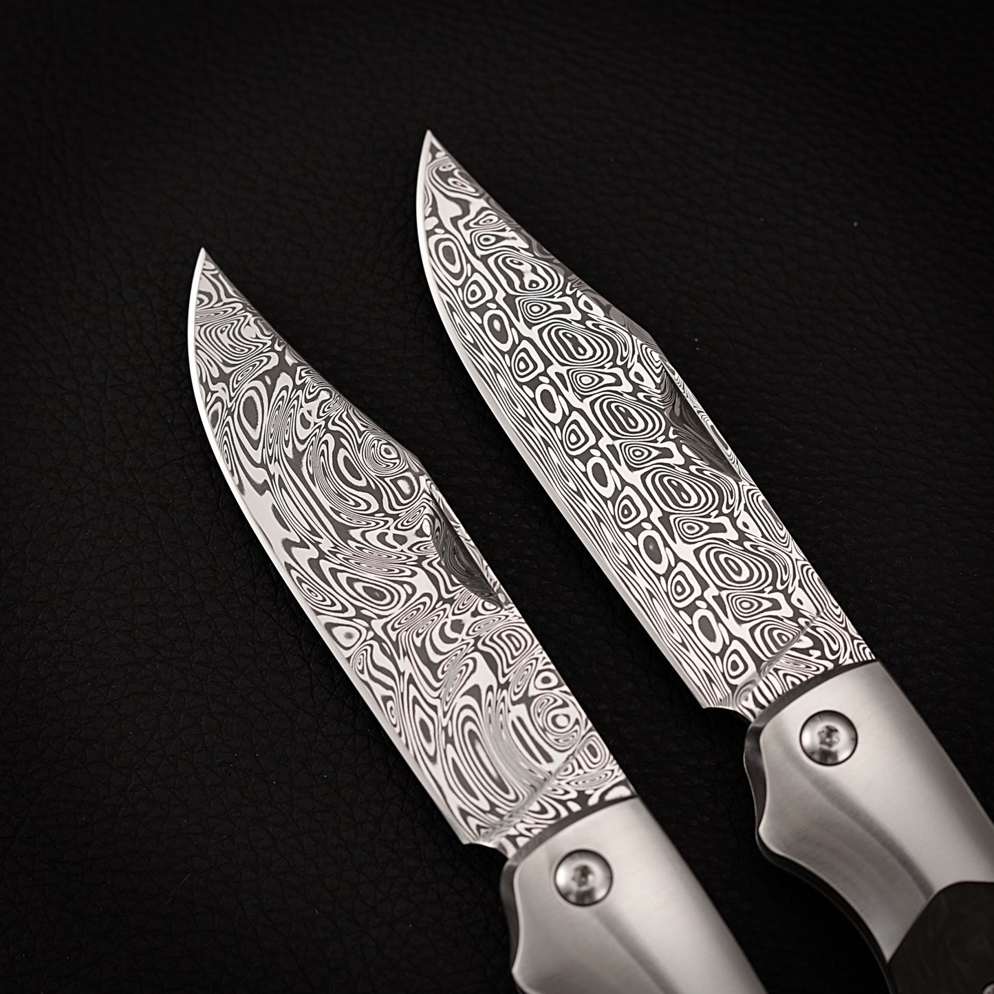 Slip Joint Pocket Knife, Powder Damasteel 2.95 Inch, Carbon Fiber