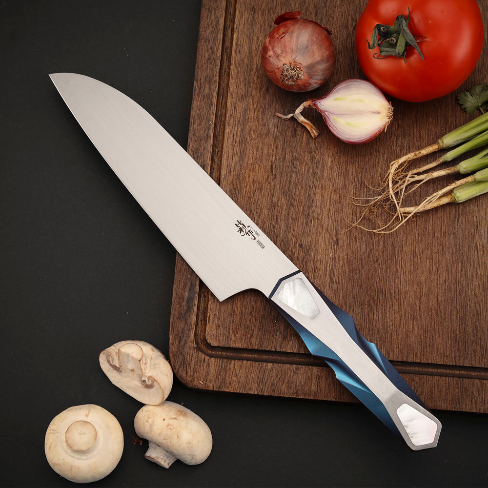 Custom 7" Vanax Steel Kitchen Cleaver Knife Titanium