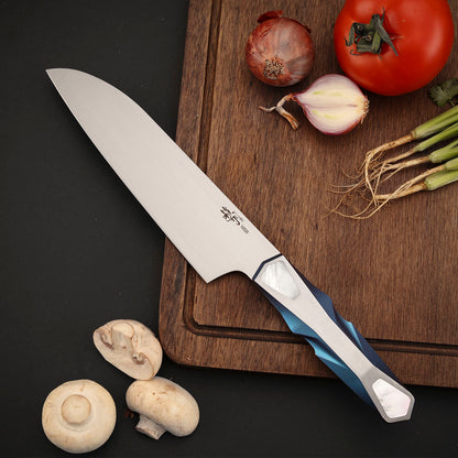 Custom 7" Vanax Steel Kitchen Cleaver Knife Titanium