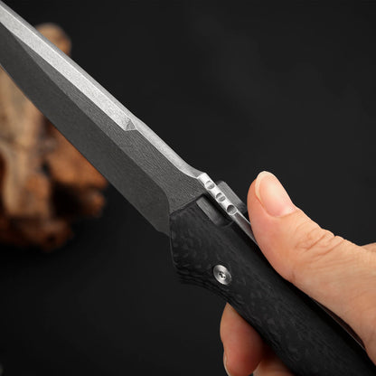 SLD-Magic Steel Fixed Blade Knife 4.6" Carbon Fiber