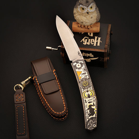 Slip Joint Knife in Vanax Steel Titanium Laser Engraving