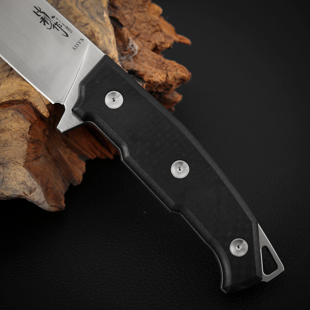 6.3 Inch S35VN Steel Fixed Blade Knife, Carbon Fiber