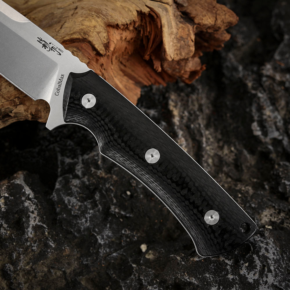 4.7 Inch Fixed Blade Knife, CobalMax Steel, Carbon Fiber