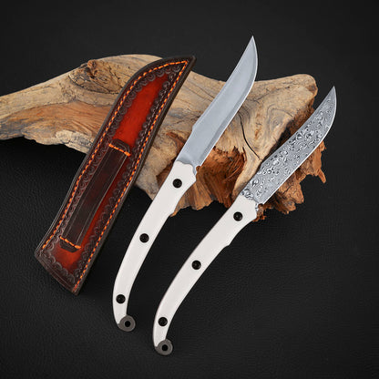 Persian EDC Fixed Blade Knife, M390 San Mai & Damascus Steel