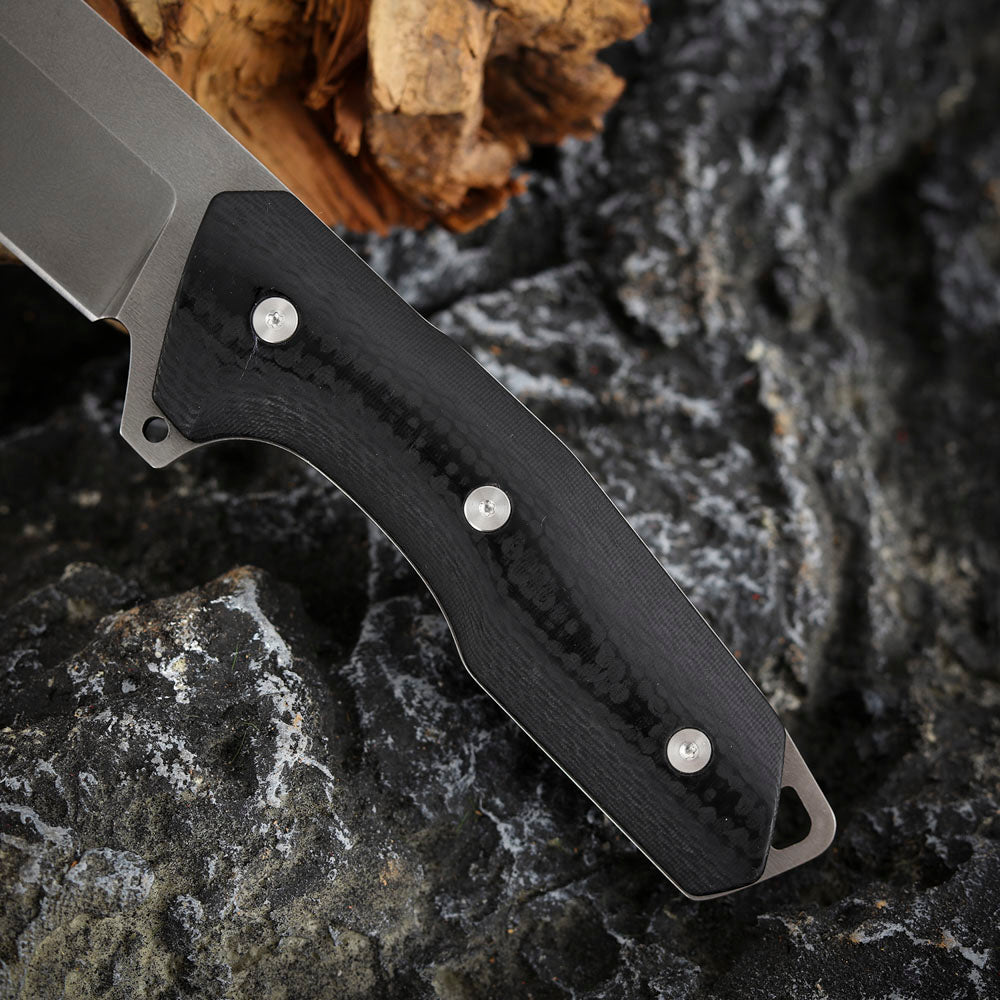 Wootz Steel 5.8" Fixed Blade Knife with Carbon Fiber Handle