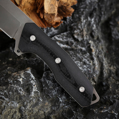 Wootz Steel 5.8" Fixed Blade Knife with Carbon Fiber Handle
