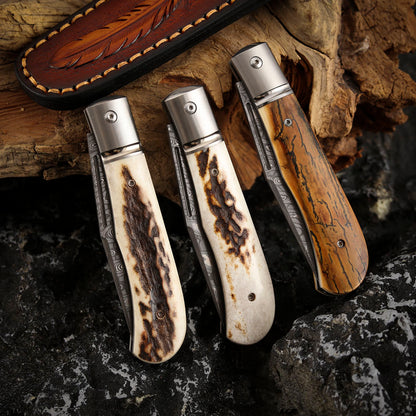 Hand-forged Custom Slip Joint Pocket Knife Damascus Steel