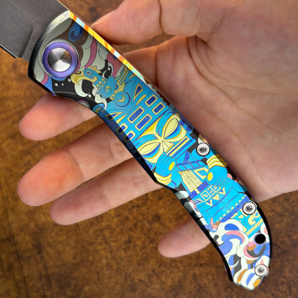 Pocket Knife Titanium 3D Coloured Sculpting