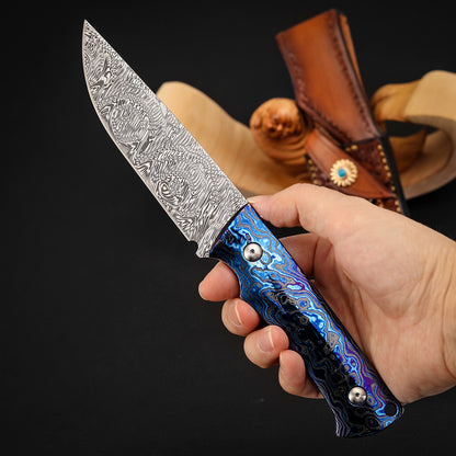 Custom Fixed Blade Damasteel Zircuti