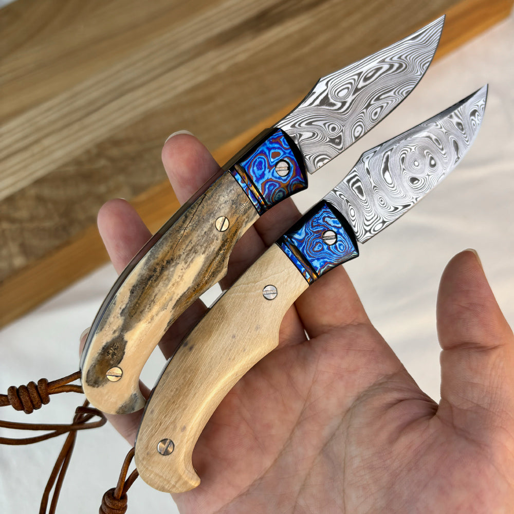 Custom Slip Joint Pocket Knife in Damasteel