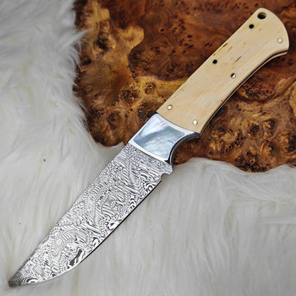 Custom Damasteel 4.3" Fixed Blade Knife