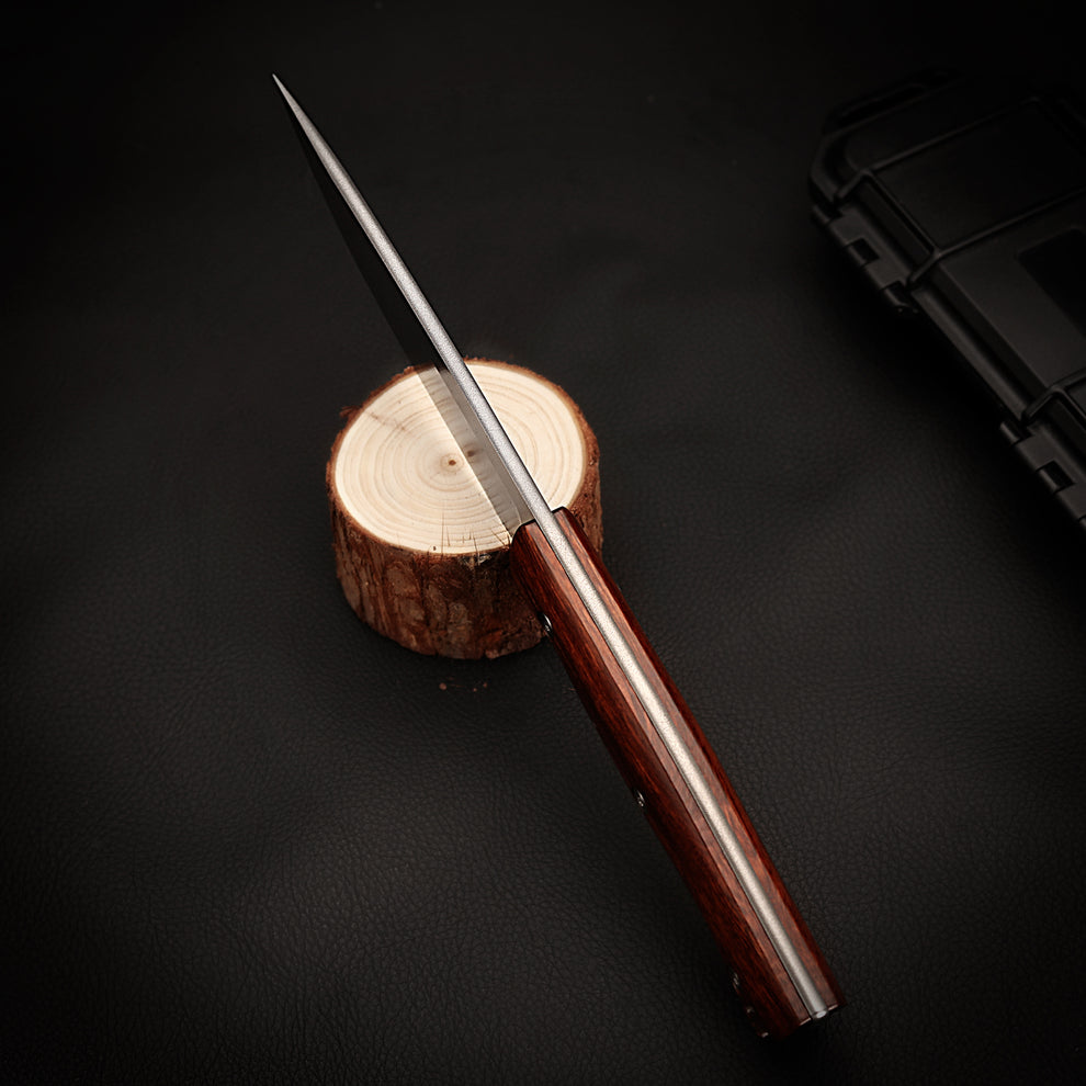 5 Inch Full Tang Hunter in Wootz with Ironwood – BILIKNIFE