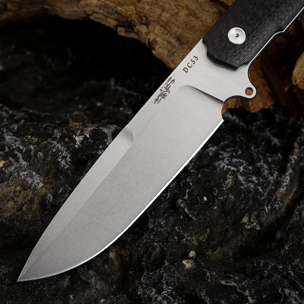 5 Inch DC53 Steel Fixed Blade Knife with Kydex Sheath