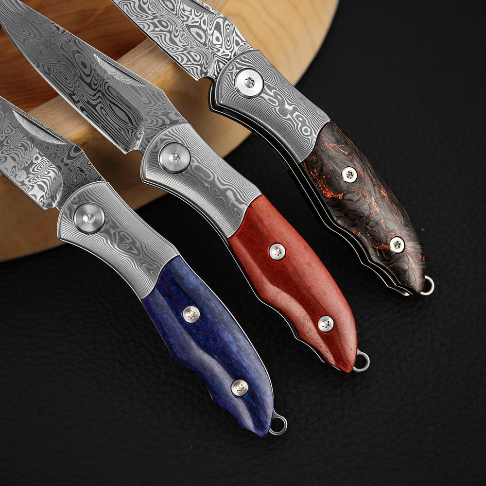 2 Inch Slip Joint Pocket Knife for EDC, Sweden Damasteel Blade