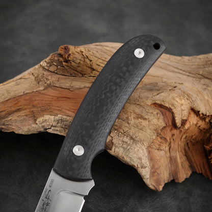 M390 Steel Fixed Blade Knife 3.7" Carbon Fiber