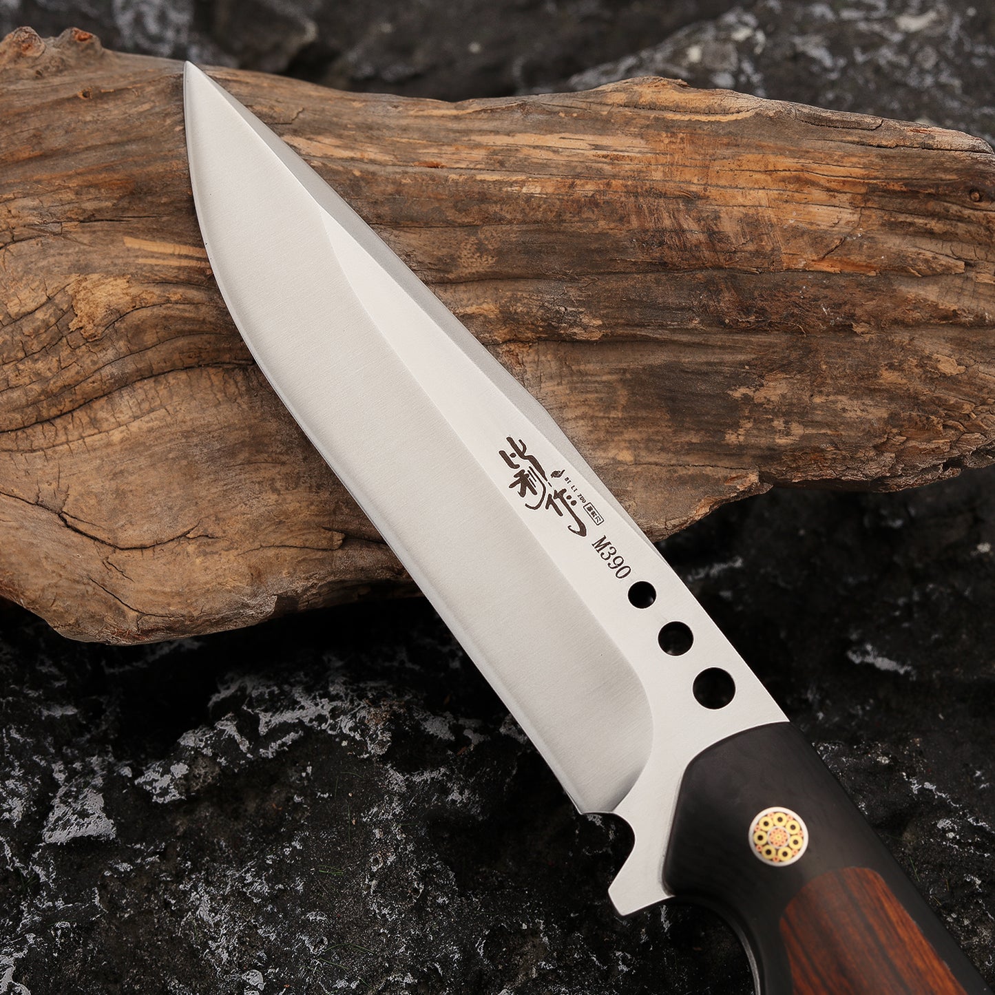 Fixed Blade Knife M390 Steel 5" Convex Edge Grind