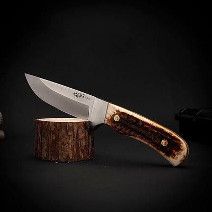 3.5" Fixed Blade Knife Full Tang Vanax Steel with Buckhorn