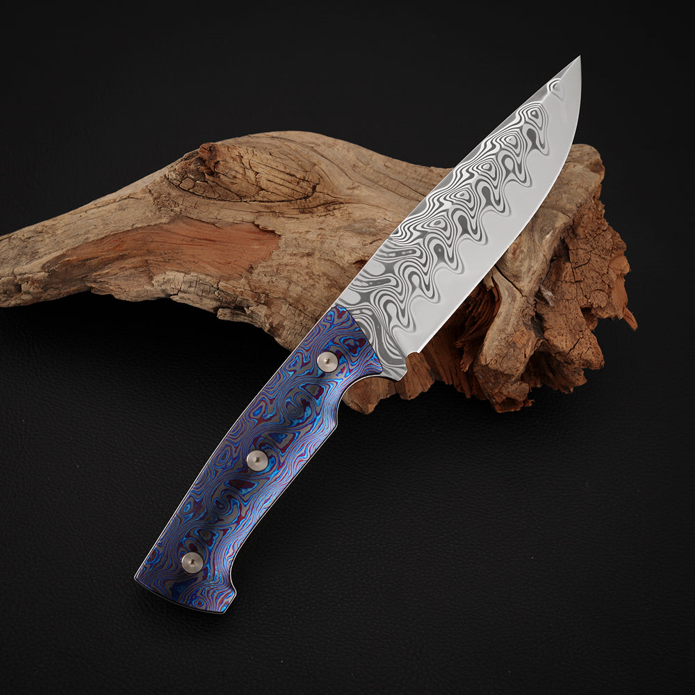 Custom Fixed Blade Knife Damacore® DC18N Steel, Zircuti