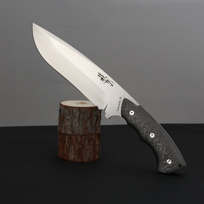 6.7 Inch Vanadis-8 Steel Fixed Blade Knife Carbon Fiber