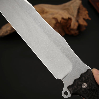 8 Inch Machete Fixed Blade Knife Vanax Steel Carbon Fiber