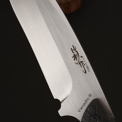 6.7 Inch Vanadis-8 Steel Fixed Blade Knife Carbon Fiber
