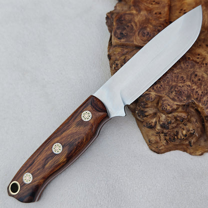 Convex Grind Fixed Blade Knife (3.5" ZDP-189 San Mai Steel) Ironwood