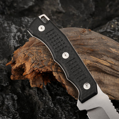 Survival Rescue Knife 5.7 Inch Tactical Fixed Blade Carbon Fiber